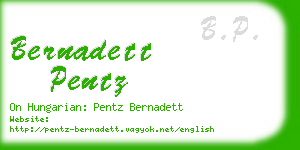 bernadett pentz business card